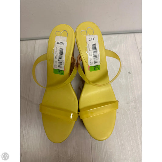 Sandals Heels Wedge By Jessica Simpson In Yellow, Size: 10