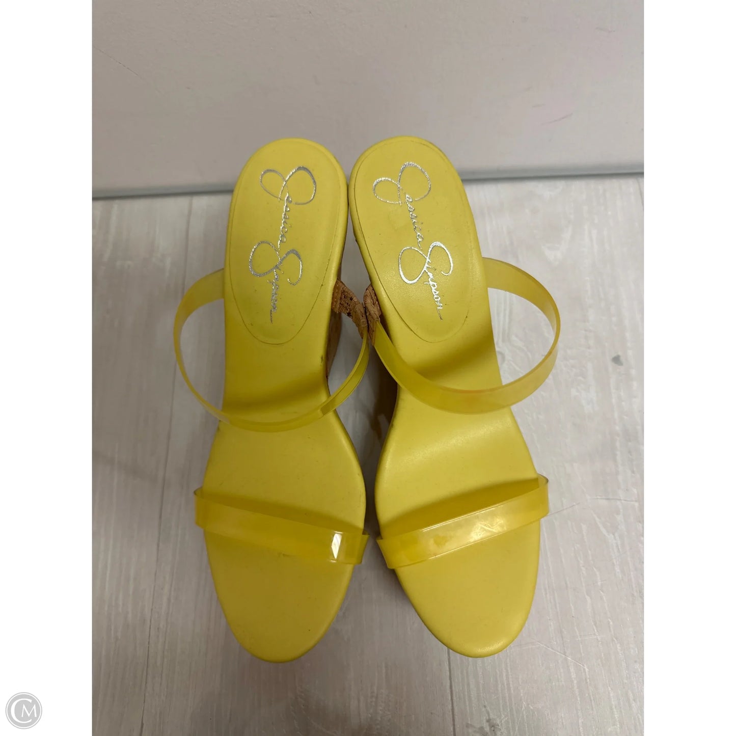 Sandals Heels Wedge By Jessica Simpson In Yellow, Size: 10