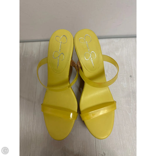 Sandals Heels Wedge By Jessica Simpson In Yellow, Size: 10