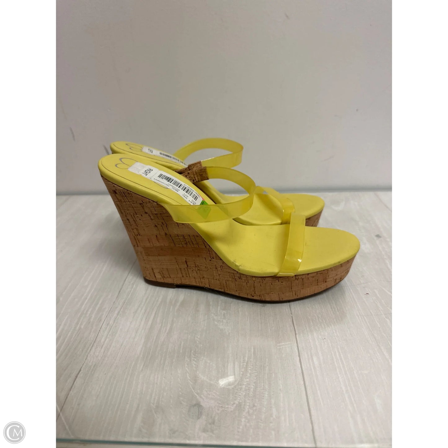 Sandals Heels Wedge By Jessica Simpson In Yellow, Size: 10