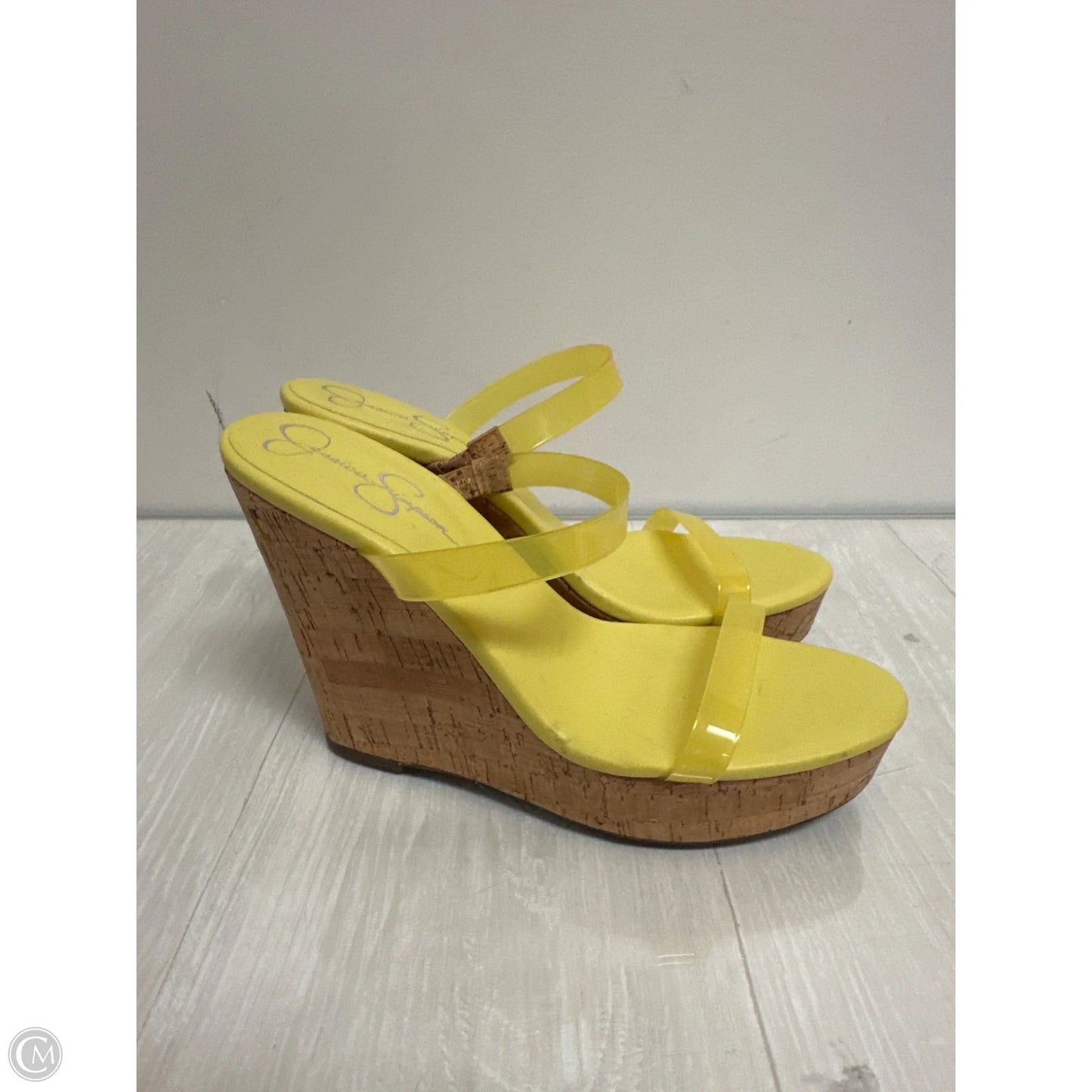 Sandals Heels Wedge By Jessica Simpson In Yellow, Size: 10