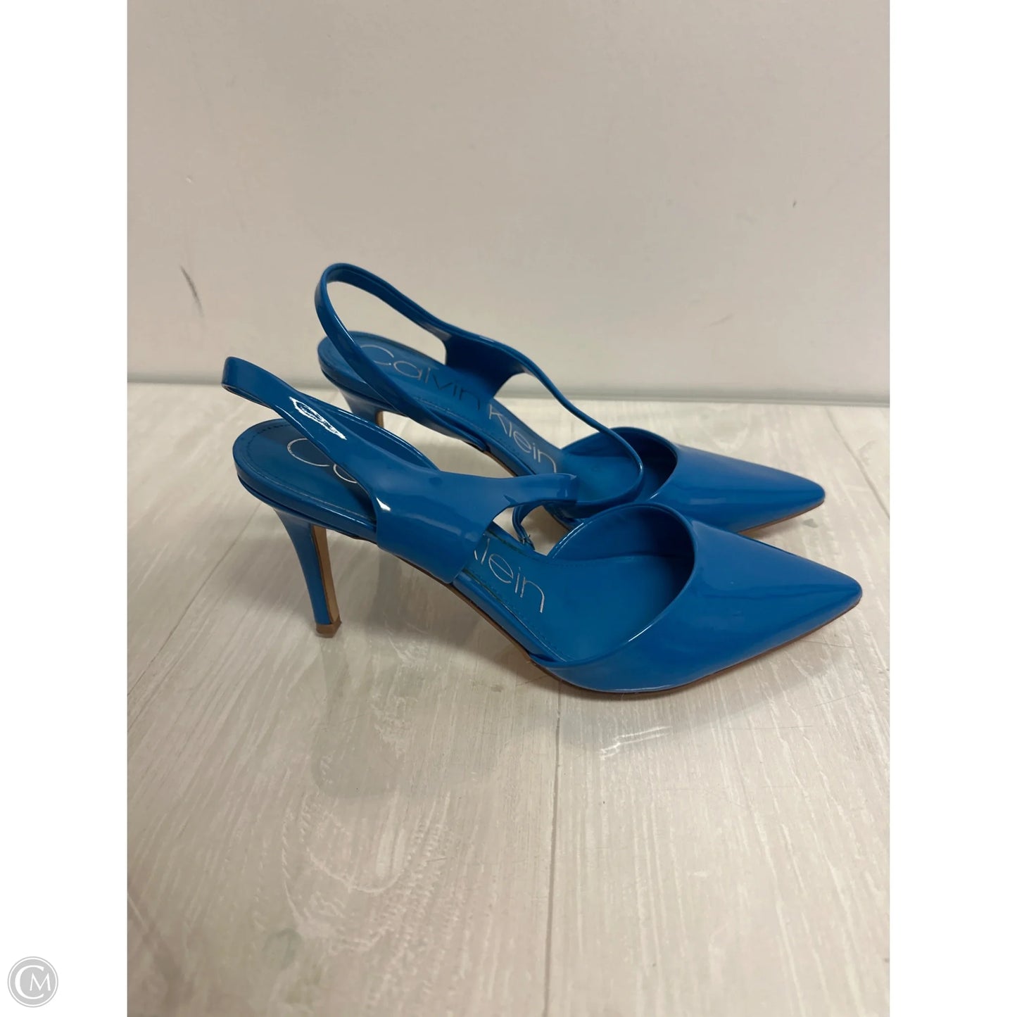 Sandals Heels Stiletto By Calvin Klein In Blue, Size: 8.5