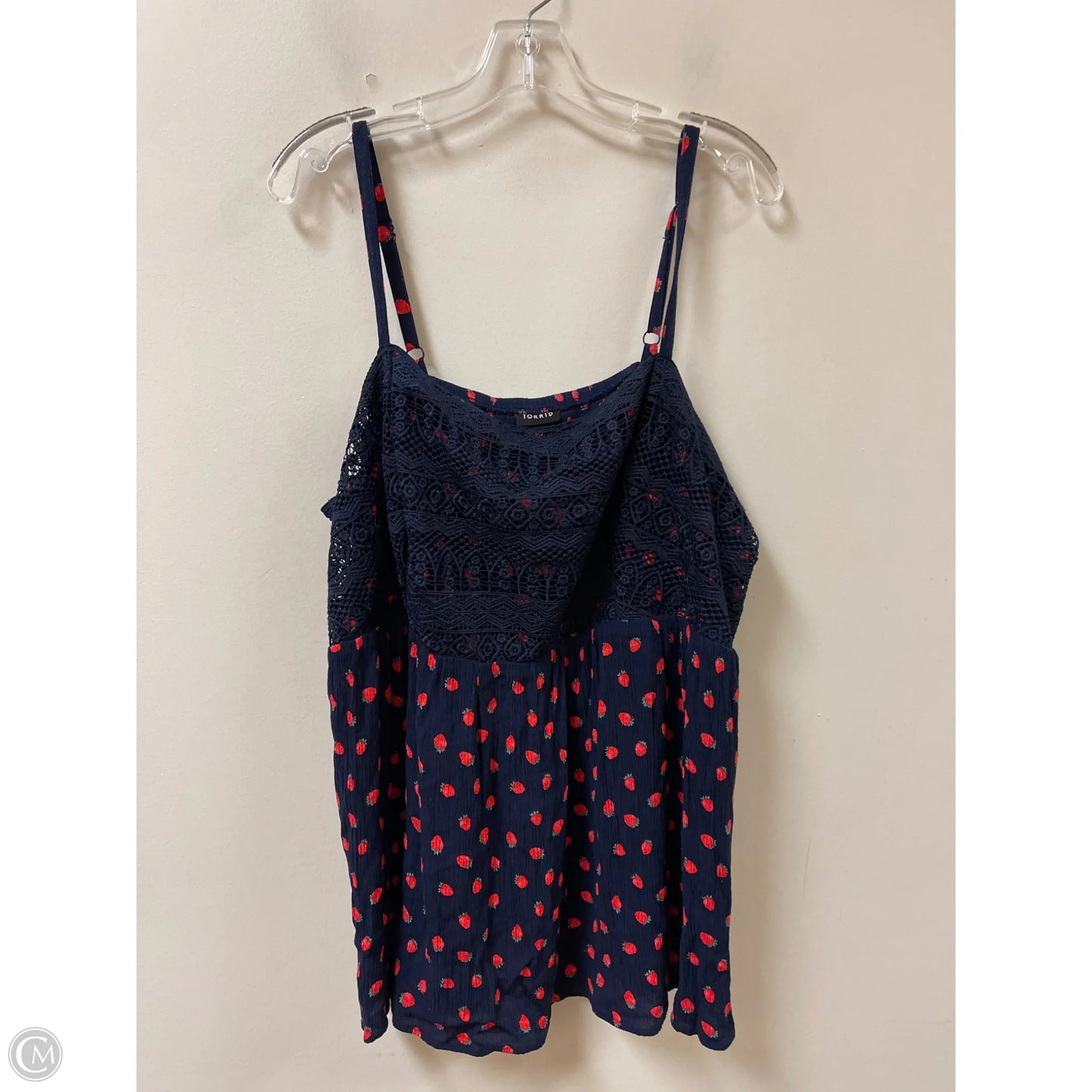 Top Sleeveless By Torrid In Blue & Red, Size: 3x
