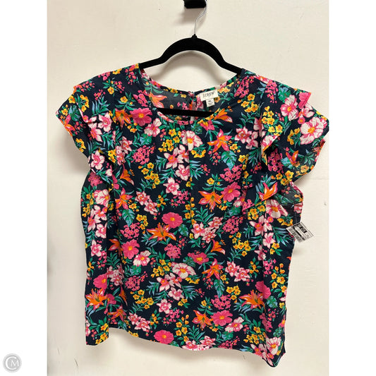 Top Short Sleeve By J. Crew In Floral Print, Size: Xl
