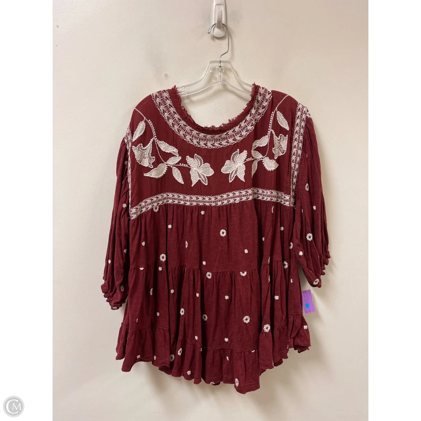 Top Long Sleeve By Free People In Red, Size: Xl