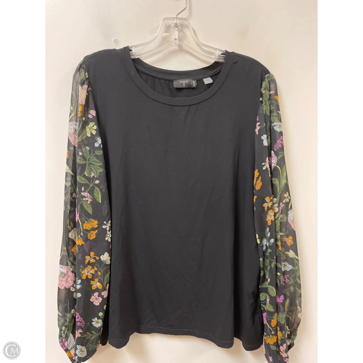 Top Long Sleeve By T Tahari In Black, Size: 1x