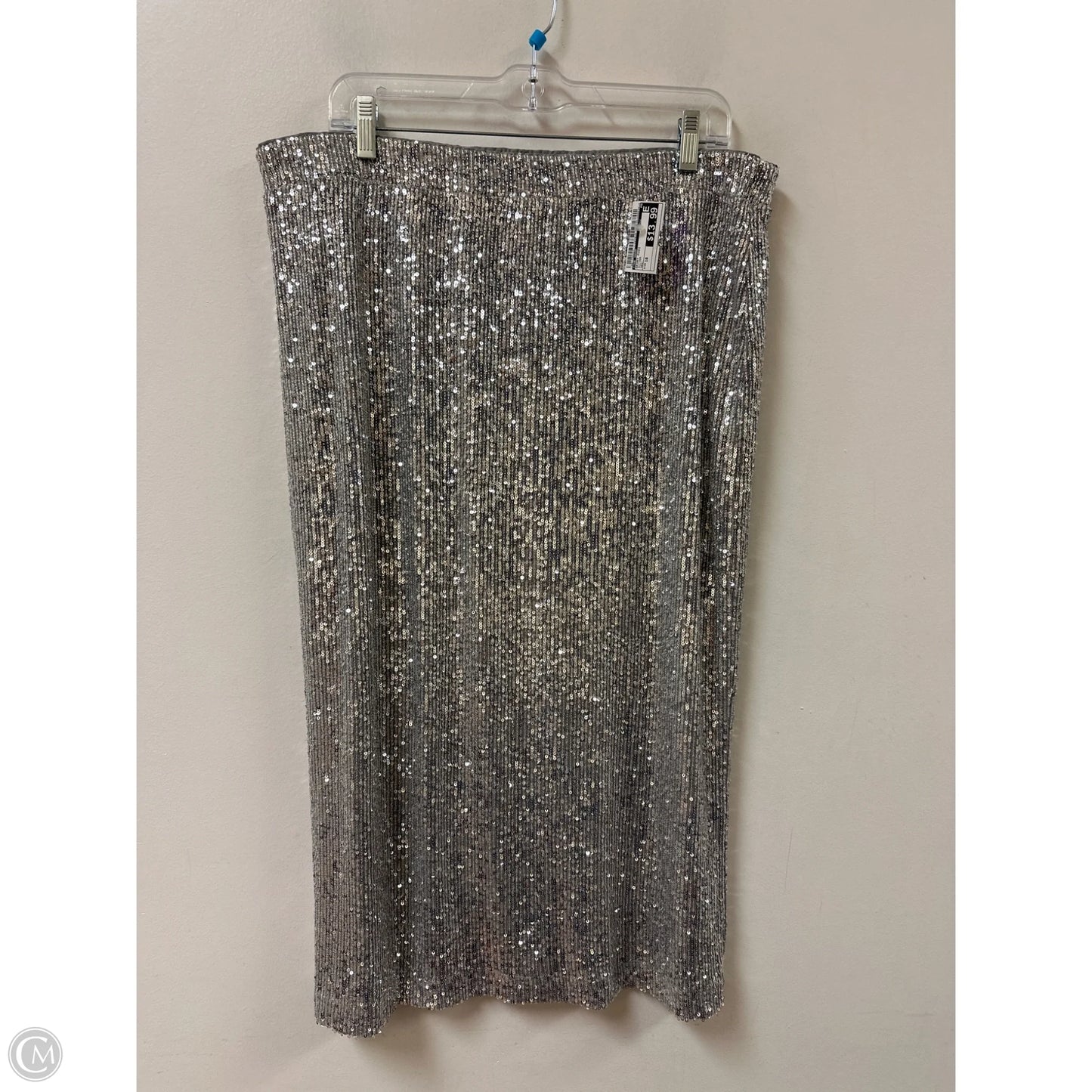 Skirt Midi By The Drop In Silver, Size: 18