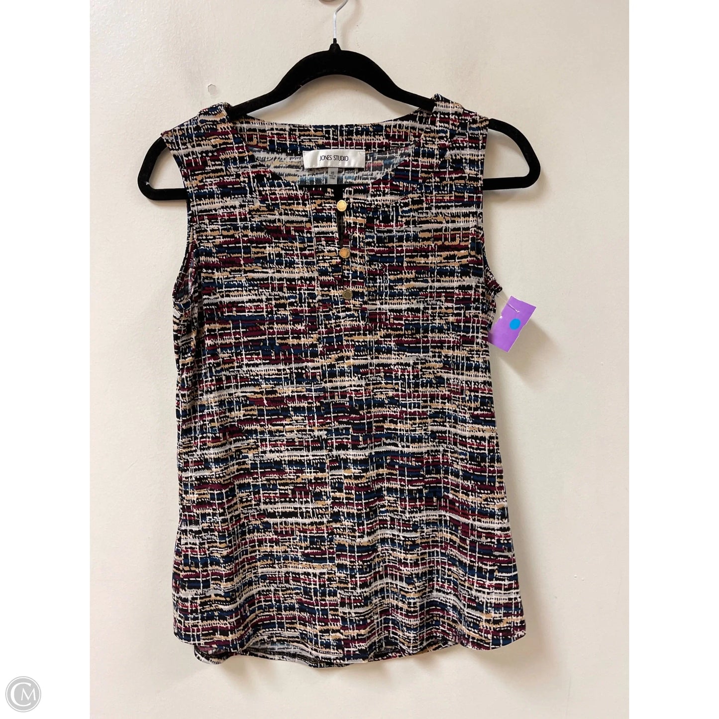 Top Sleeveless By Jones Studio In Blue & Red, Size: Xs