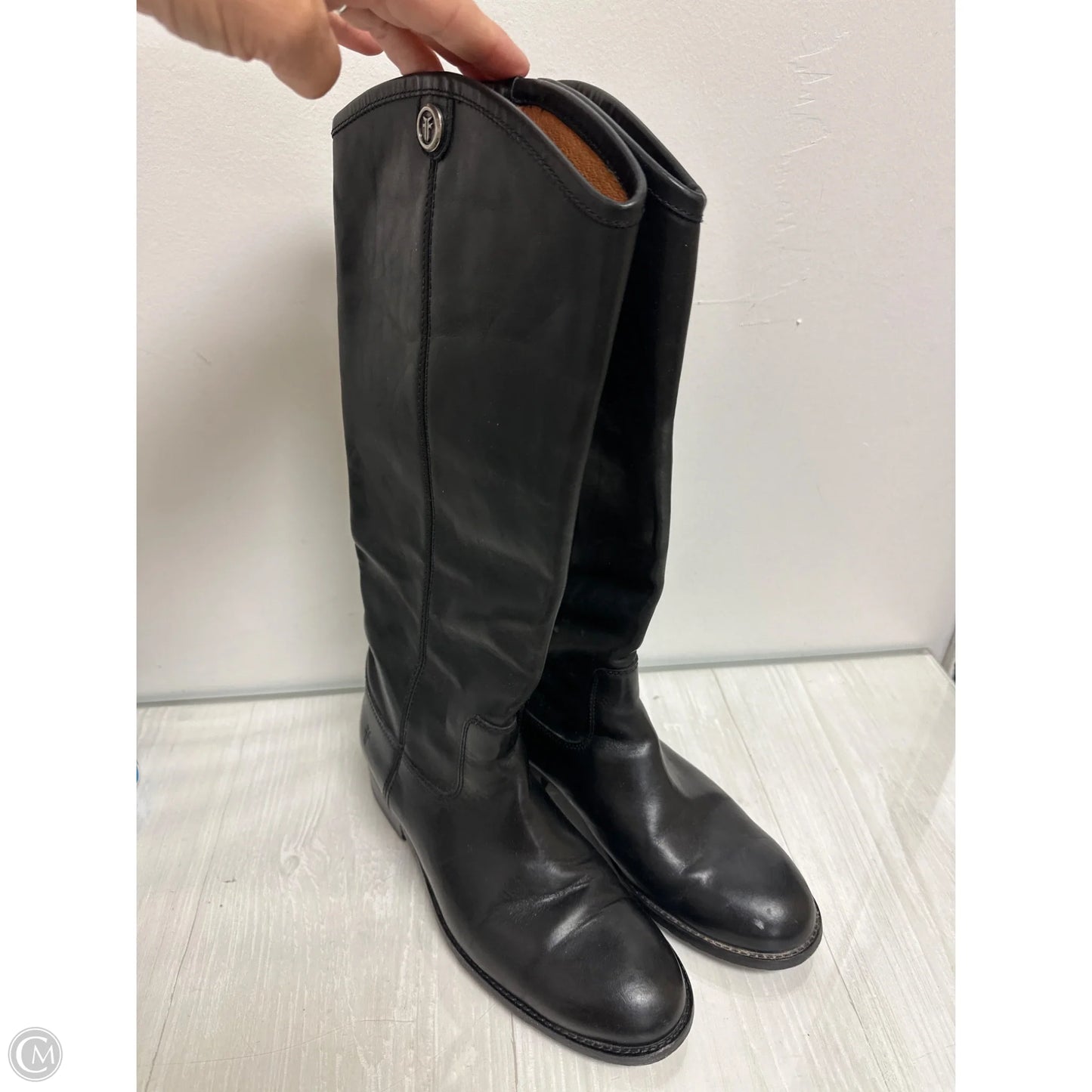 Boots Designer By Frye In Black, Size: 6