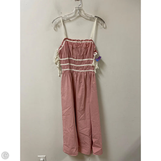 Dress Casual Maxi By Clothes Mentor In Pink & White, Size: M
