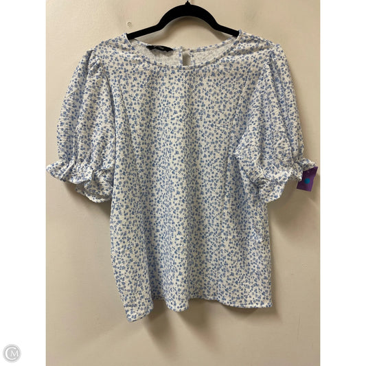 Top Short Sleeve By Dokotoo In Blue & White, Size: M