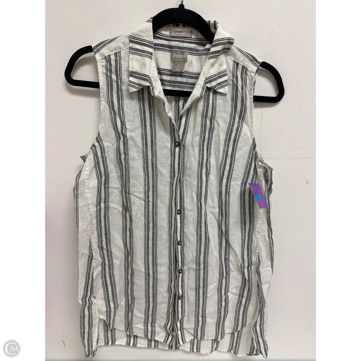 Tunic Sleeveless By Chicos In Striped Pattern, Size: S