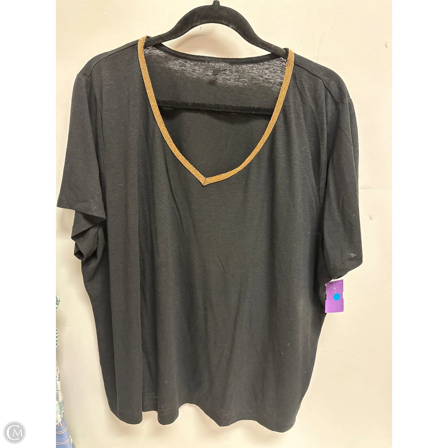 Top Short Sleeve By Talbots In Black, Size: 3x