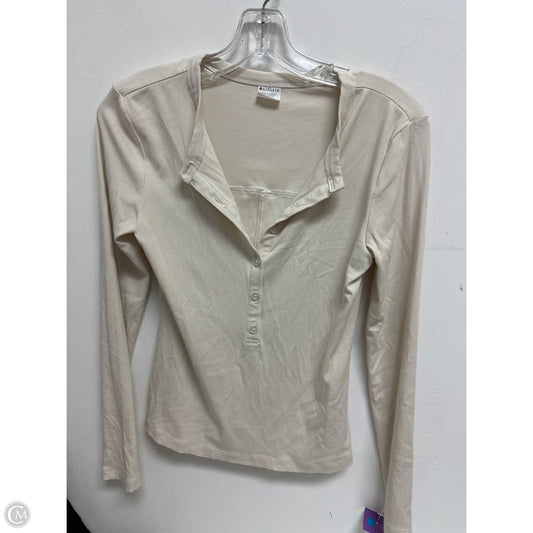 Top Long Sleeve By Athleta In Cream, Size: S