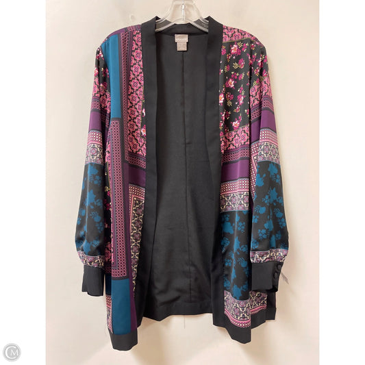 Kimono By Chicos In Green & Purple, Size: L
