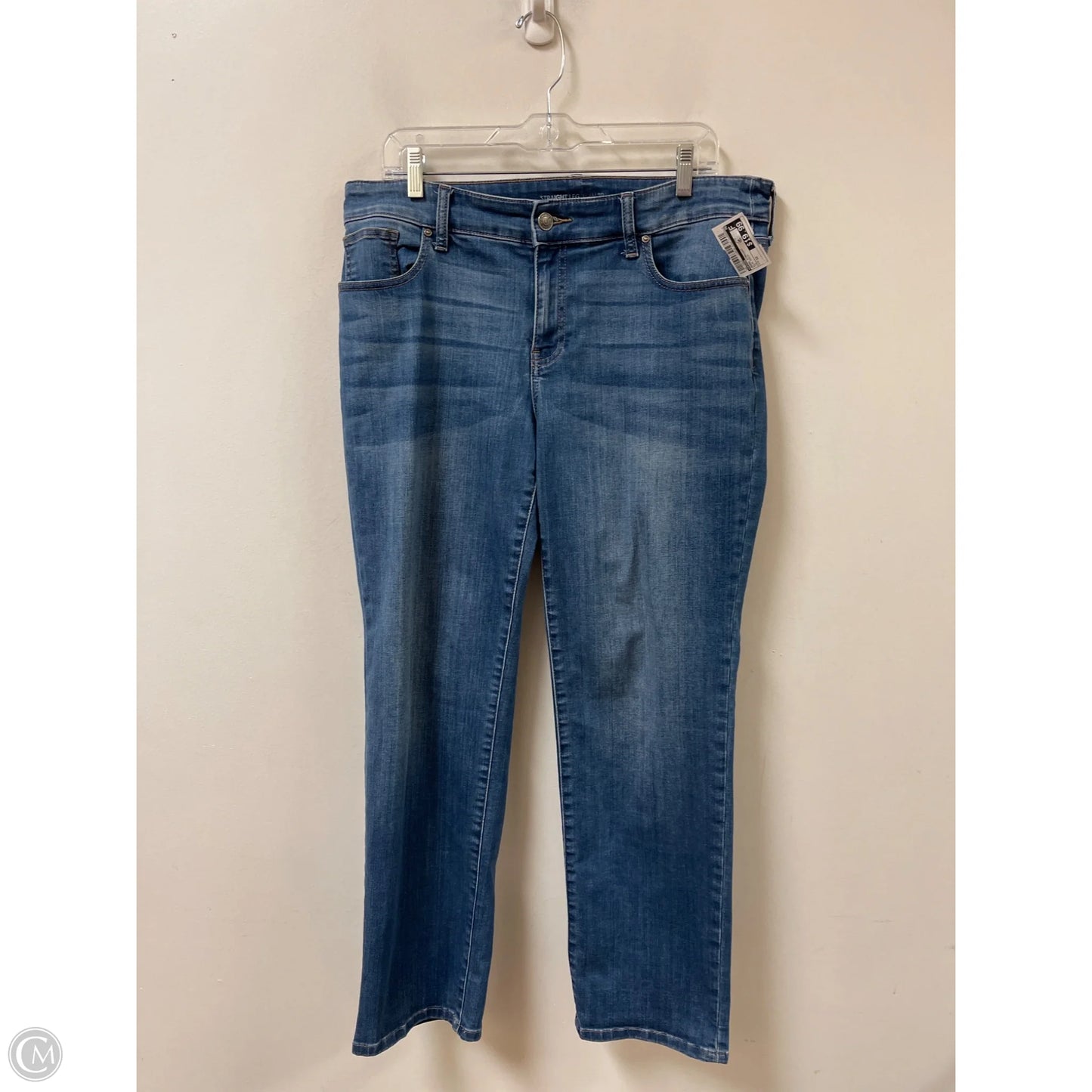 Jeans Straight By Chicos In Blue Denim, Size: 12
