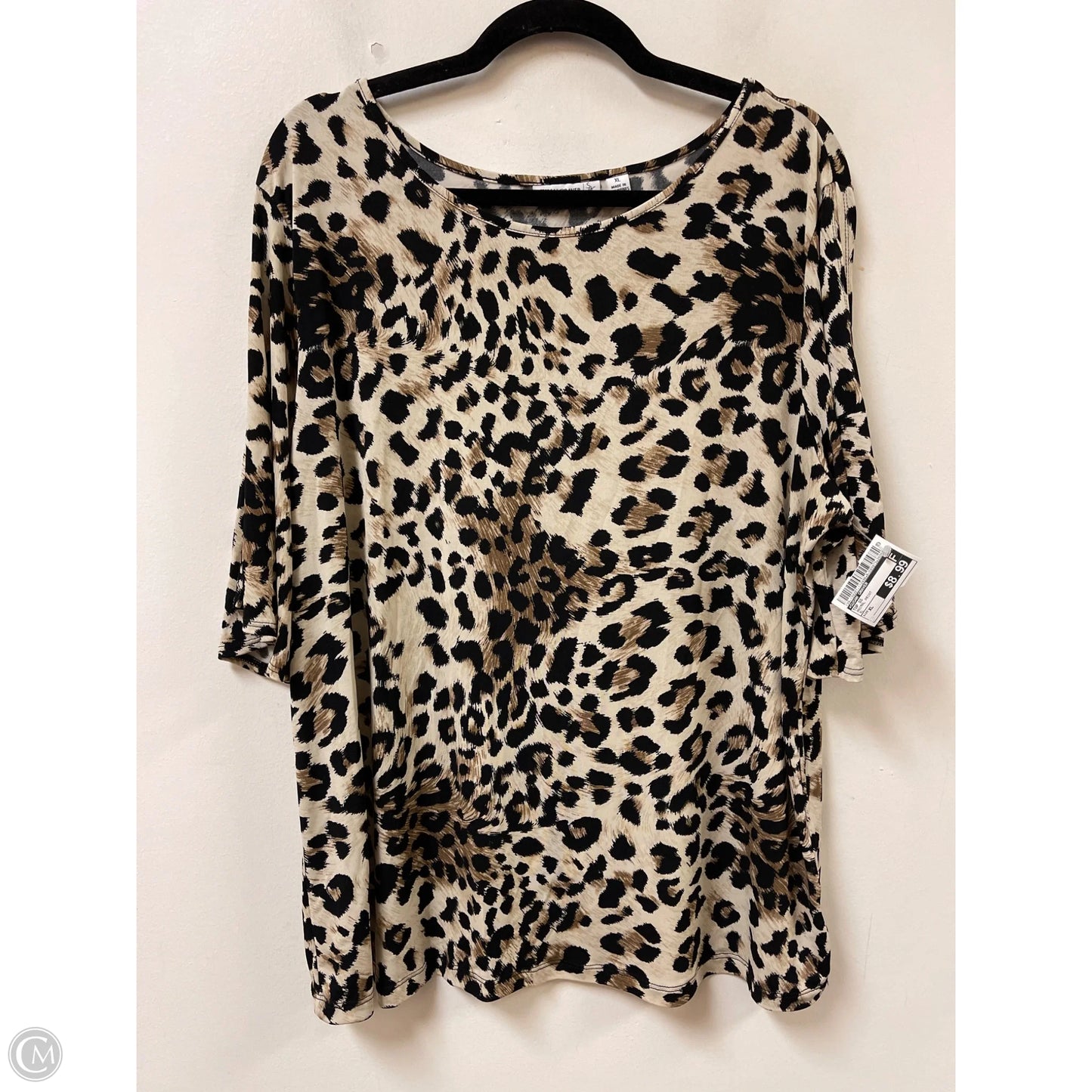 Top Short Sleeve By Susan Graver In Animal Print, Size: Xl