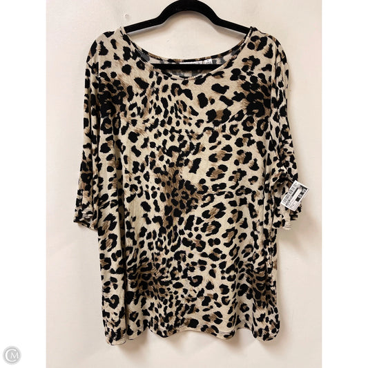 Top Short Sleeve By Susan Graver In Animal Print, Size: Xl