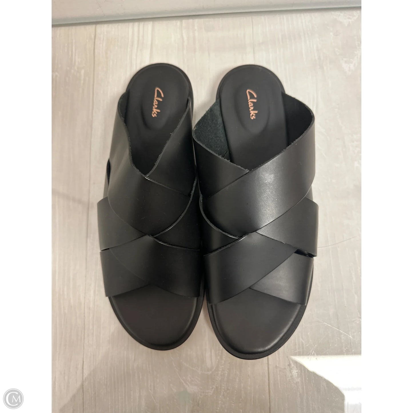 Sandals Flats By Clarks In Black, Size: 9.5