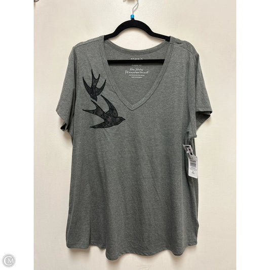 Top Short Sleeve By Torrid In Grey, Size: 2x