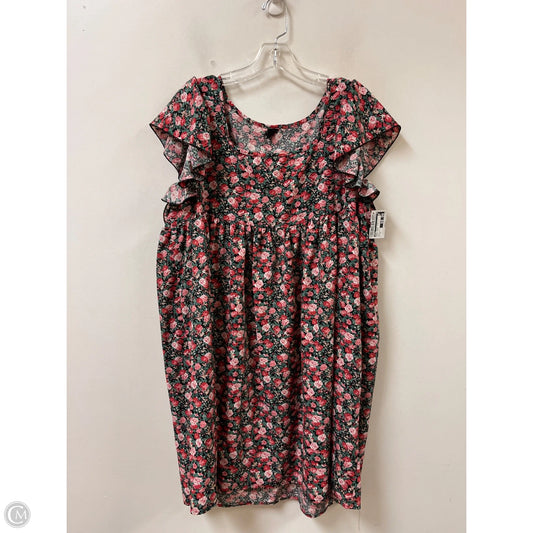 Dress Casual Short By Shein In Floral Print, Size: 1x