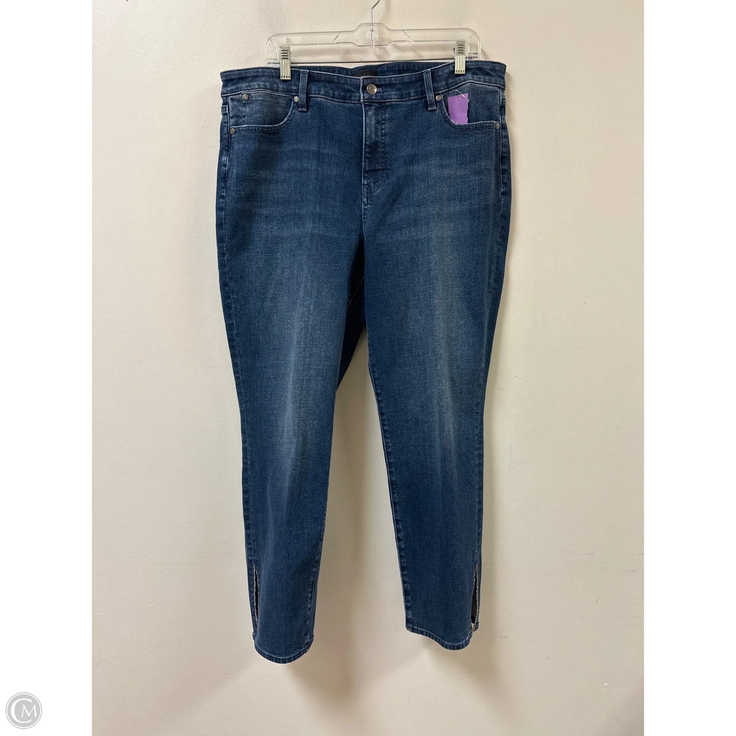 Jeans Straight By Talbots In Blue Denim, Size: 16