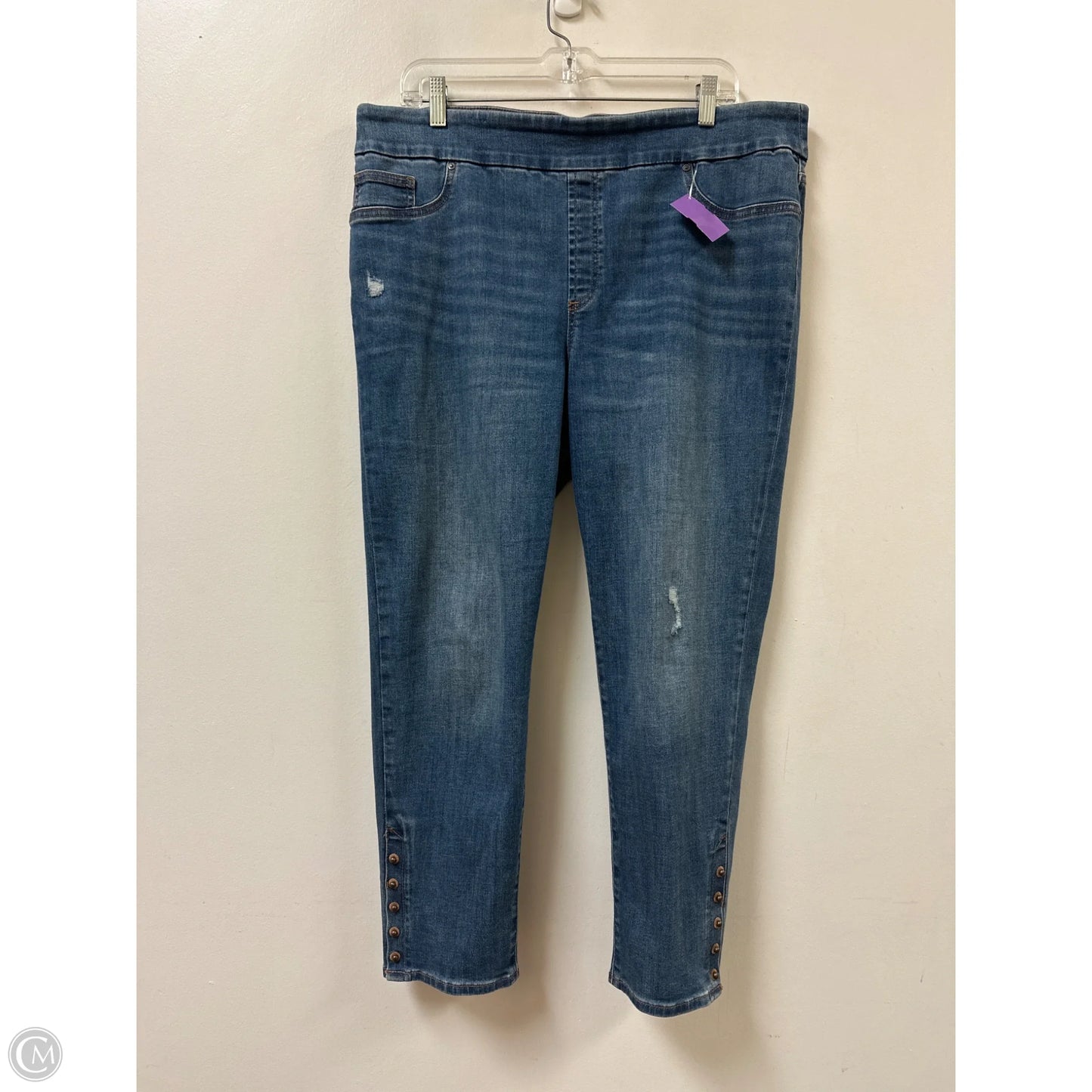 Jeans Skinny By Chicos In Blue Denim, Size: 14