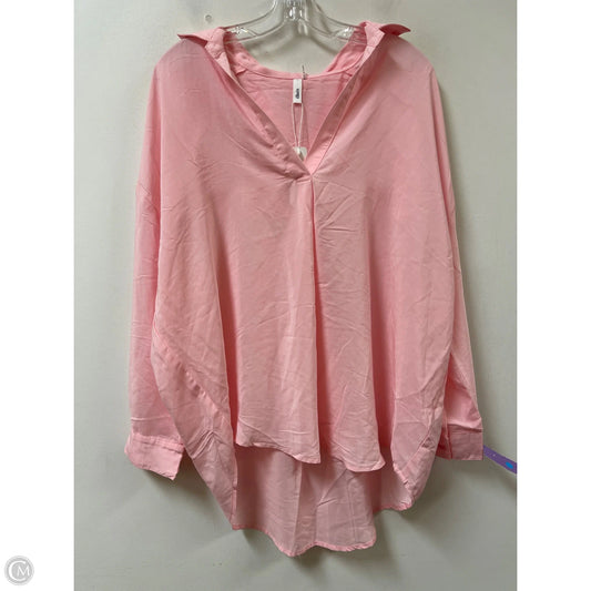 Top Long Sleeve By Glam In Pink, Size: L