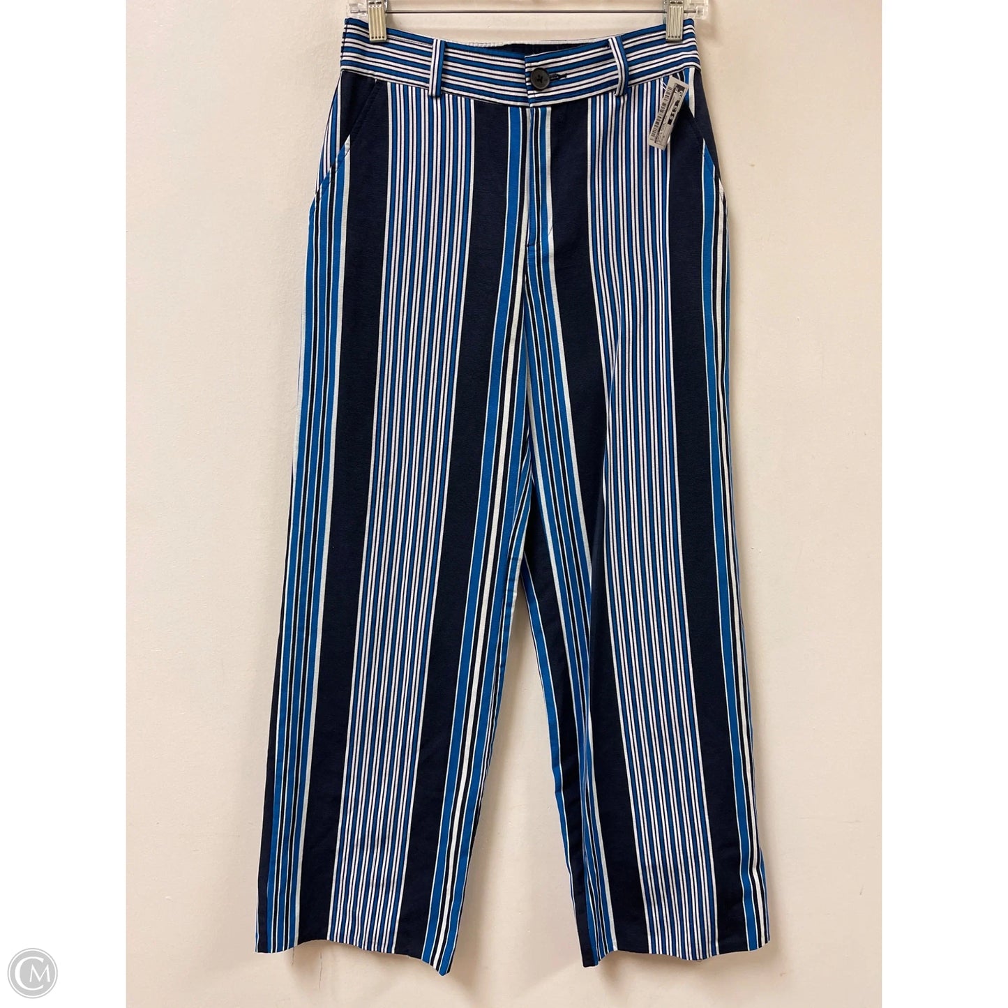 Pants Wide Leg By Loft In Blue & White, Size: 0