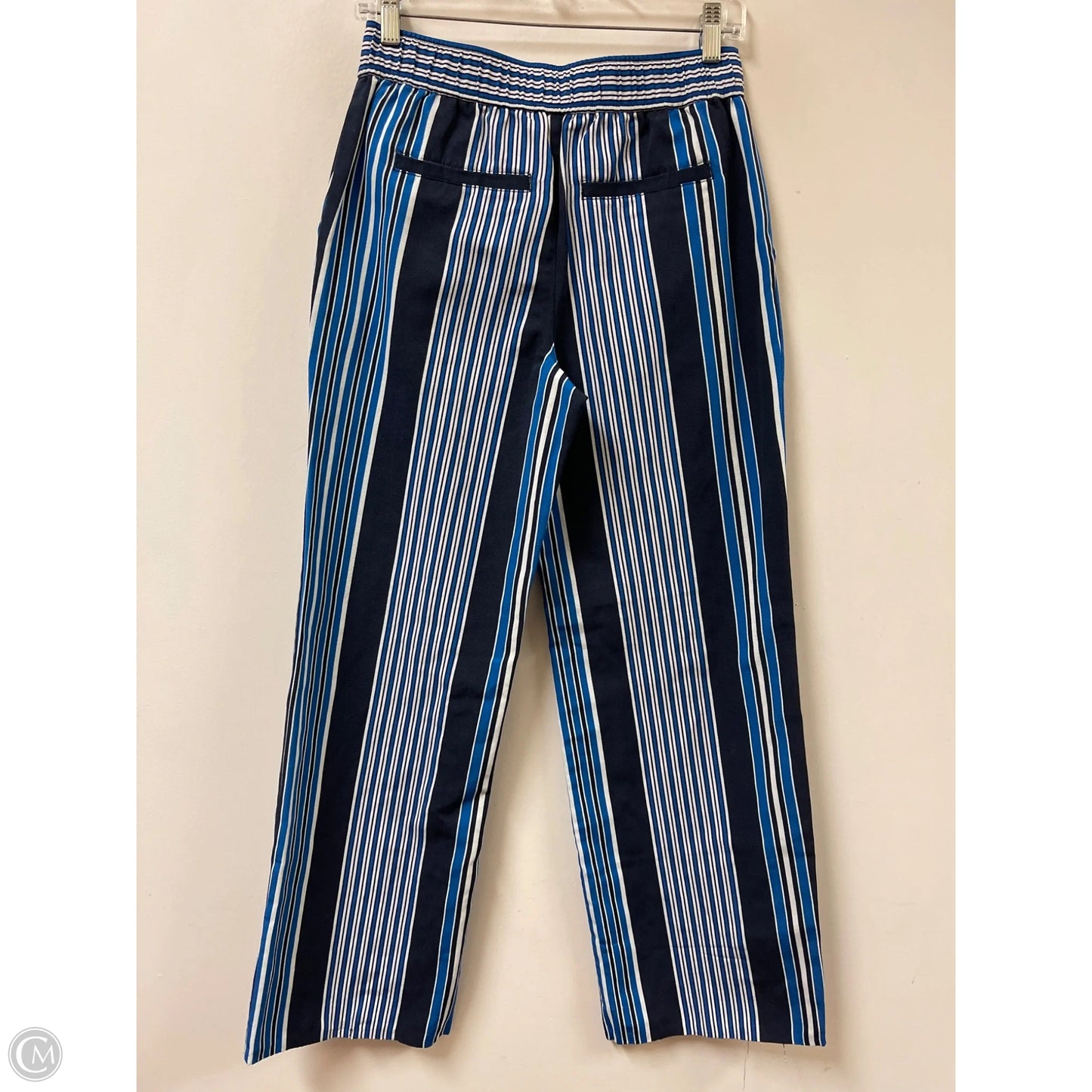 Pants Wide Leg By Loft In Blue & White, Size: 0