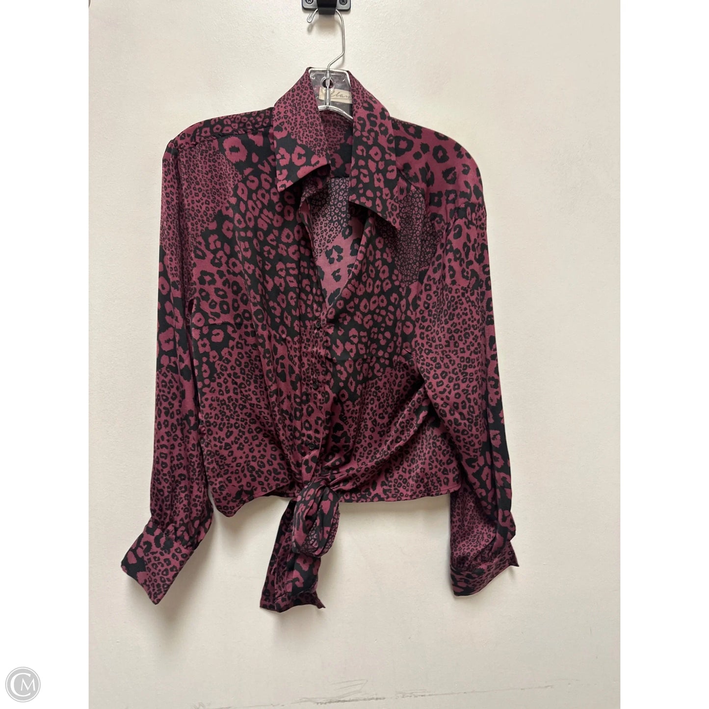 Blouse Long Sleeve By Elan In Animal Print, Size: M