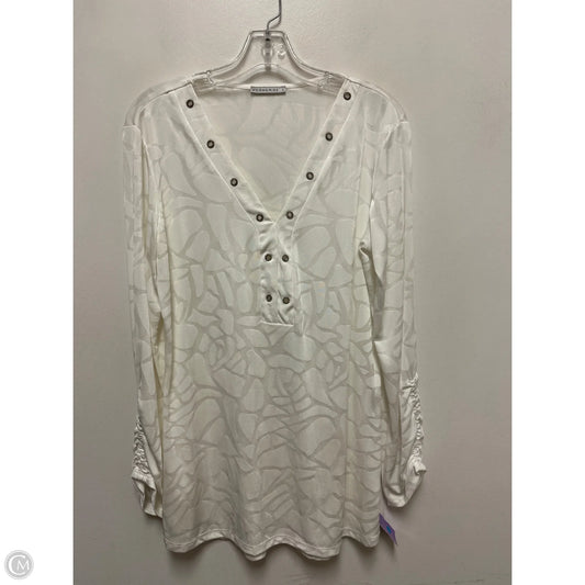 Tunic Long Sleeve By Clothes Mentor In White, Size: L