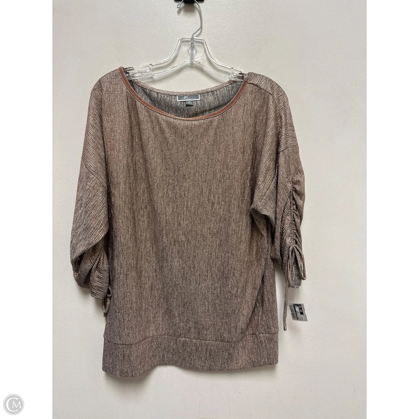 Top Long Sleeve By Jm Collections In Bronze, Size: M