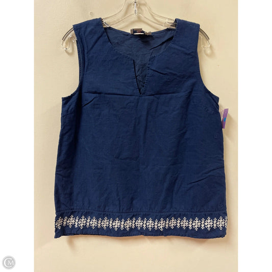 Top Sleeveless By Vineyard Vines In Blue & White, Size: M