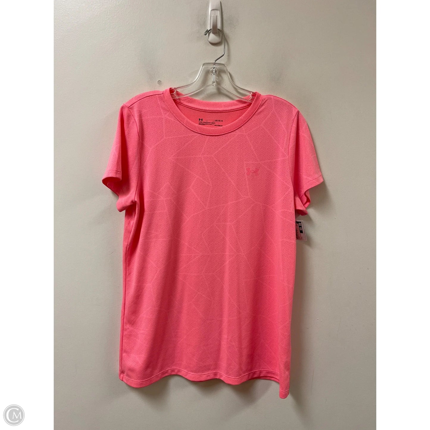 Athletic Top Short Sleeve By Under Armour In Pink, Size: L