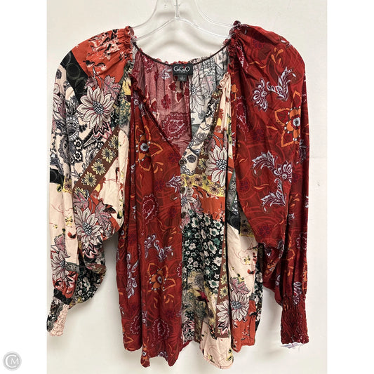 Top Long Sleeve By Gigio In Multi-colored, Size: L