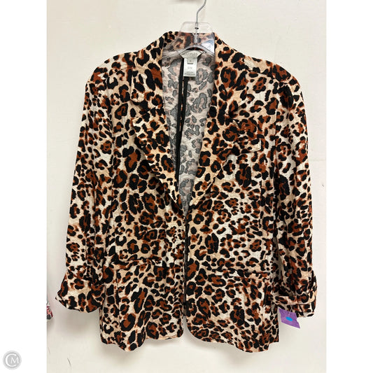 Blazer By Multiples In Animal Print, Size: Lp