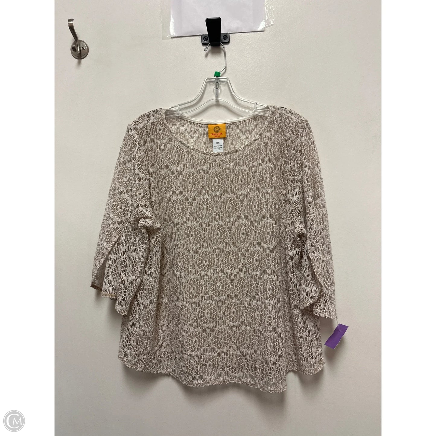 Top Long Sleeve By Ruby Rd In Cream, Size: Xlp
