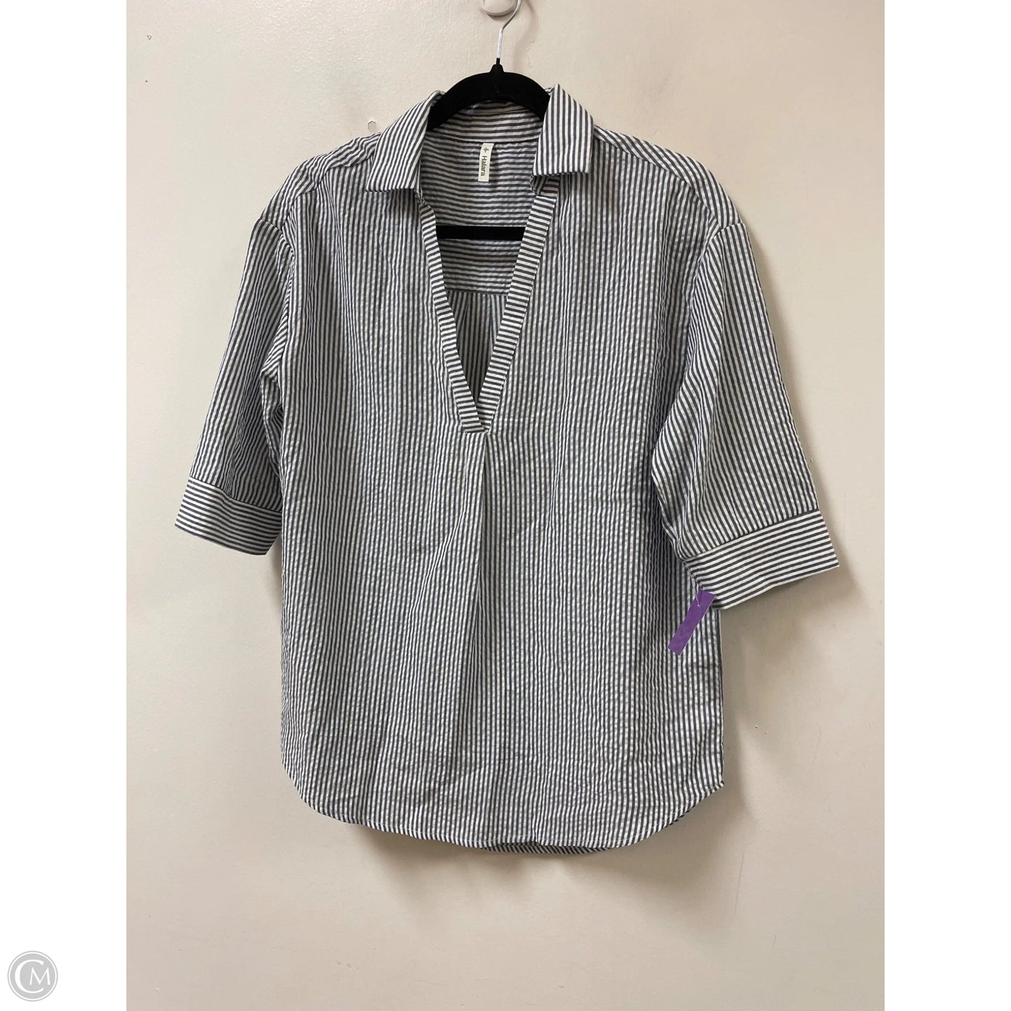 Top Short Sleeve By Halara In Striped Pattern, Size: S
