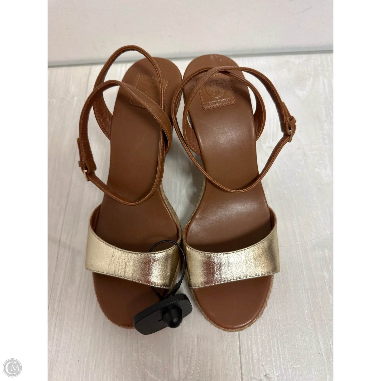 Sandals Designer By Tory Burch In Gold, Size: 7