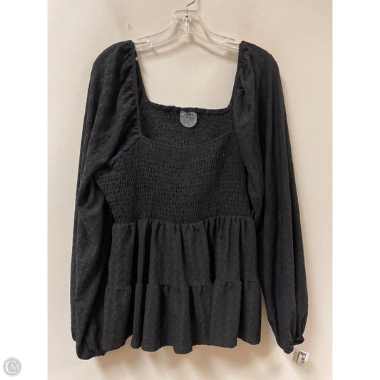 Top Long Sleeve By Arula In Black, Size: 2x