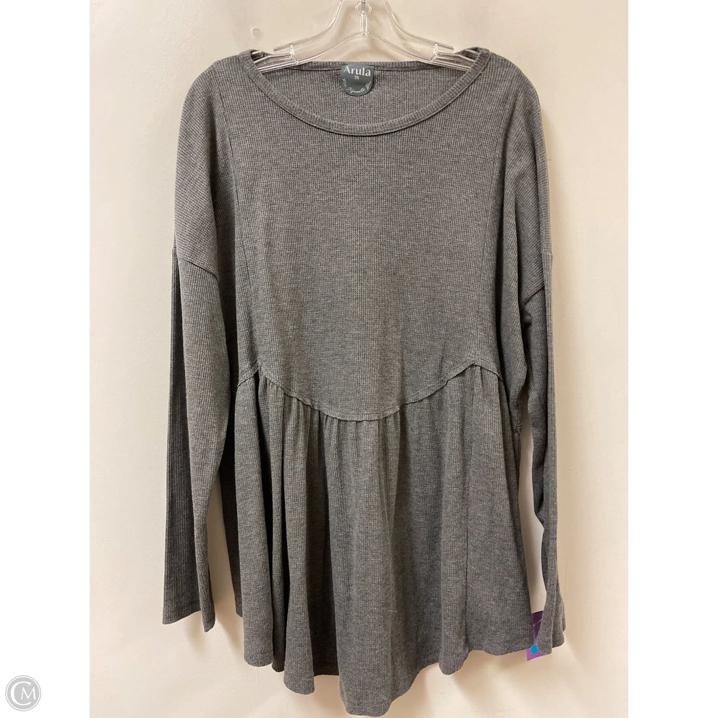Top Long Sleeve By Arula In Grey, Size: 2x