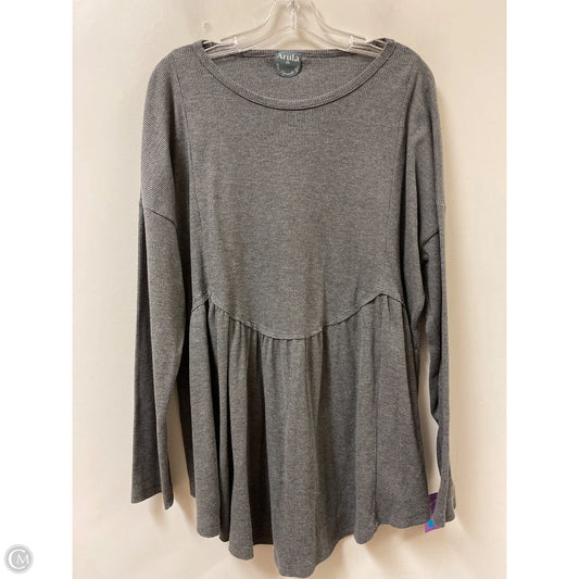 Top Long Sleeve By Arula In Grey, Size: 2x