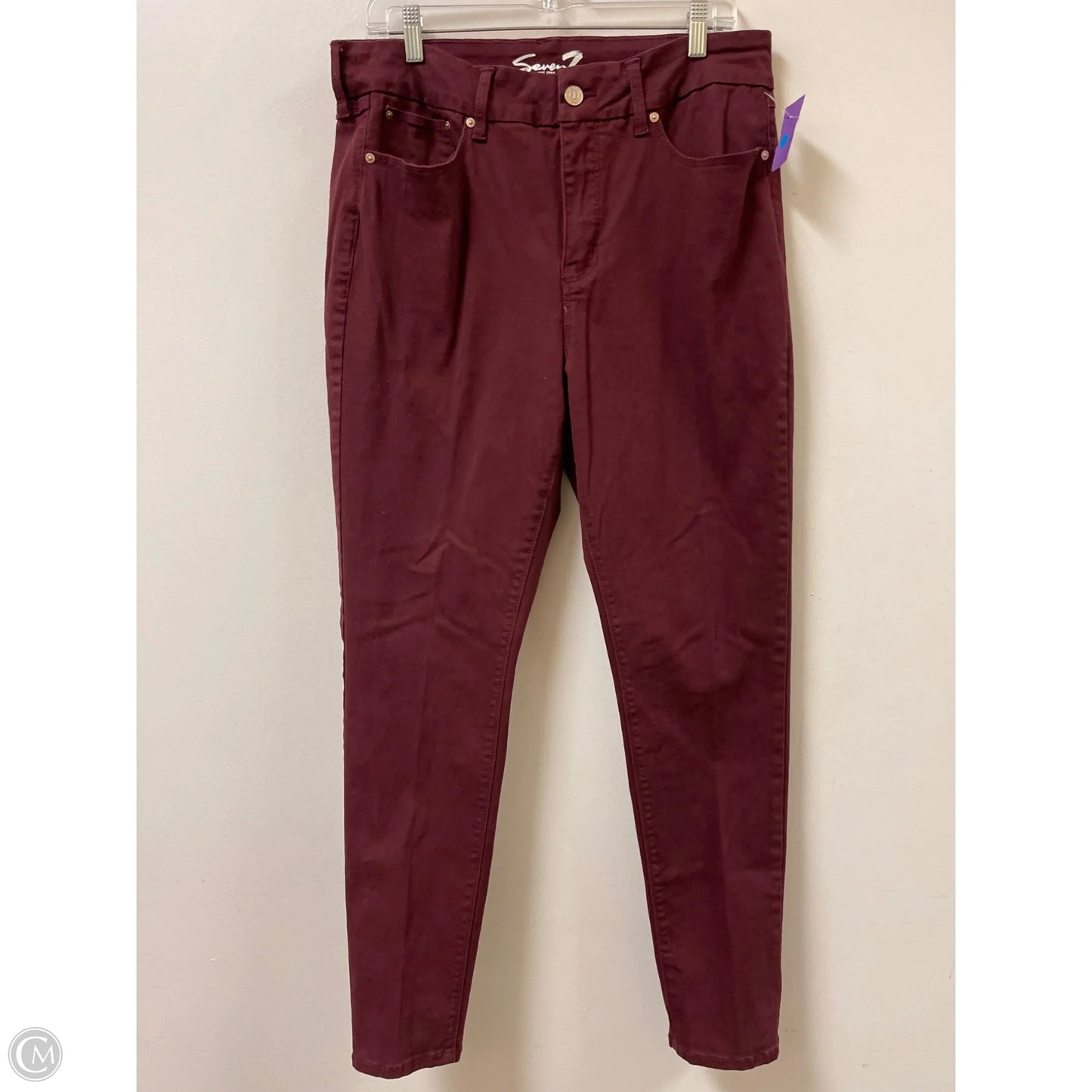 Jeans Skinny By Seven 7 In Red Denim, Size: 16