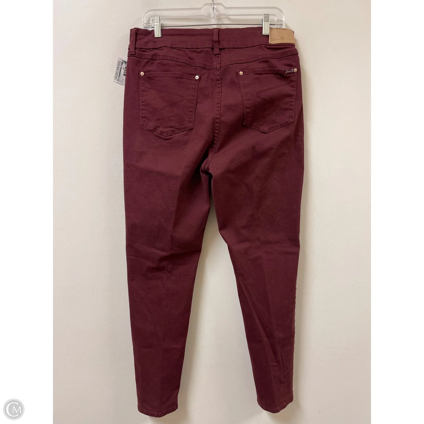 Jeans Skinny By Seven 7 In Red Denim, Size: 16