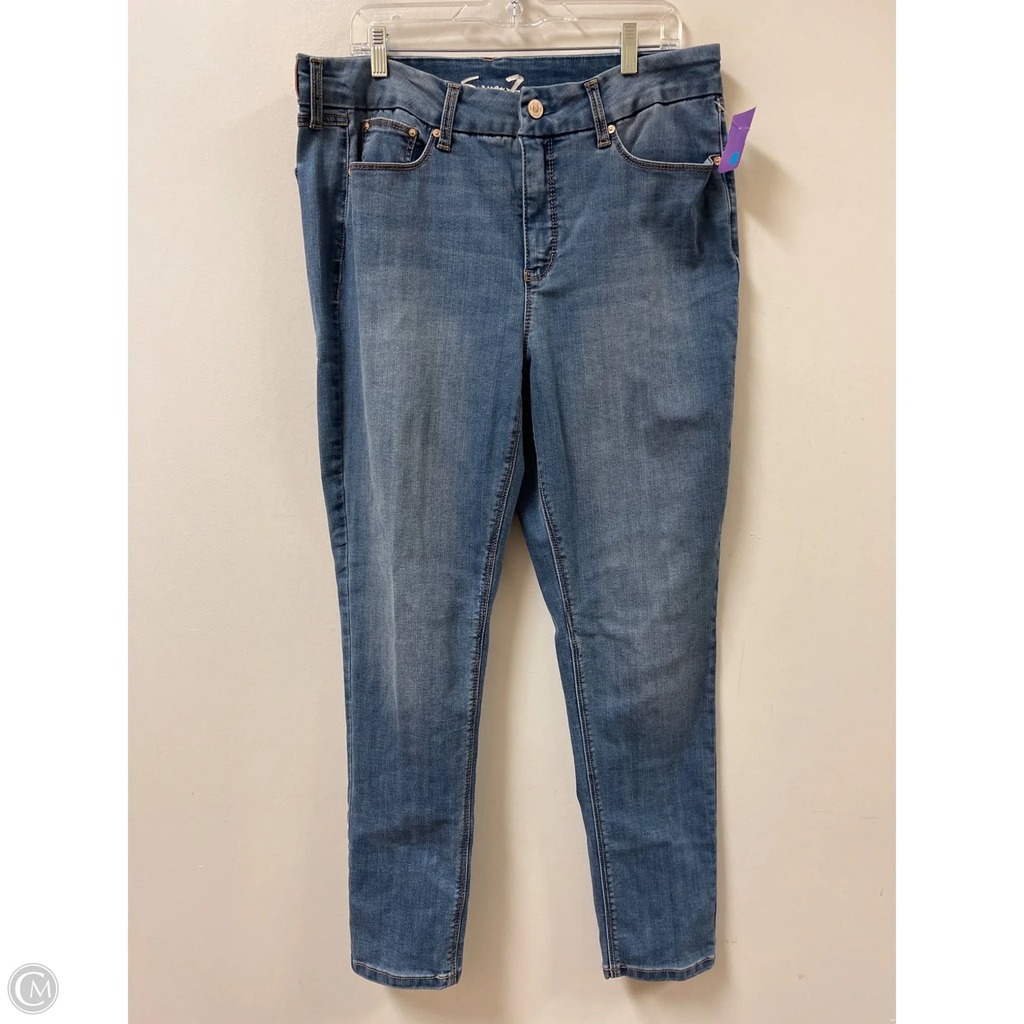 Jeans Straight By Seven 7 In Blue Denim, Size: 16