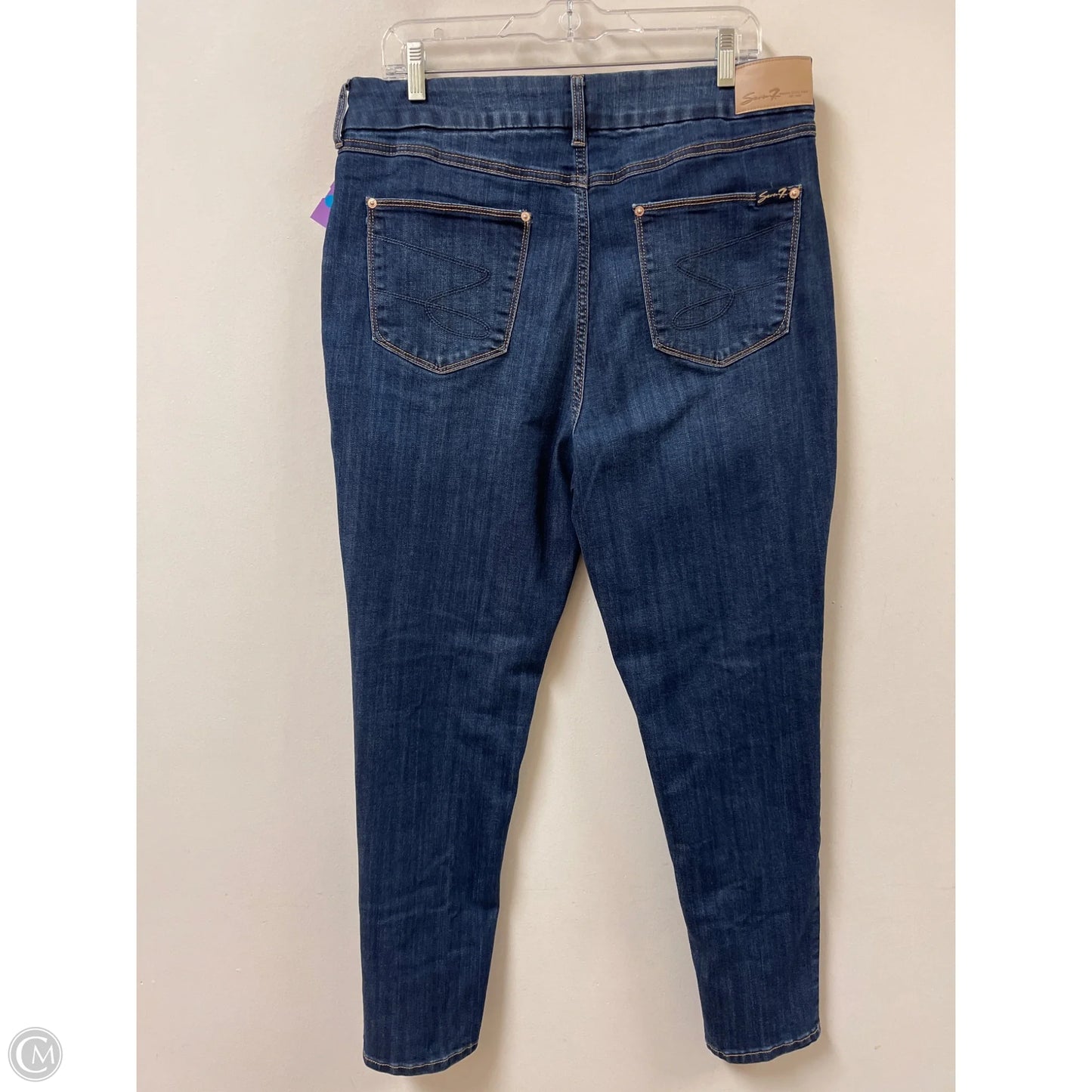 Jeans Skinny By Seven 7 In Blue Denim, Size: 16