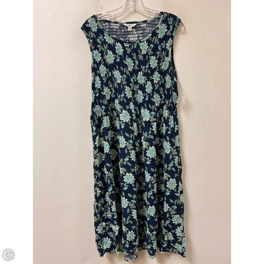 Dress Casual Midi By Croft And Barrow In Blue & Green, Size: Xl