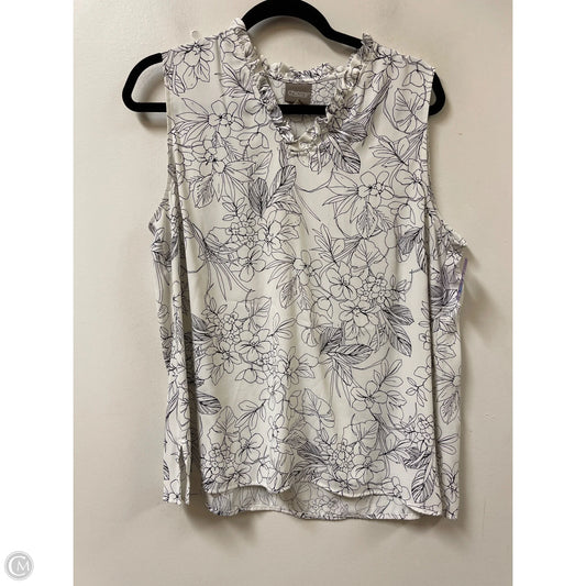 Top Sleeveless By Chicos In Black & White, Size: L