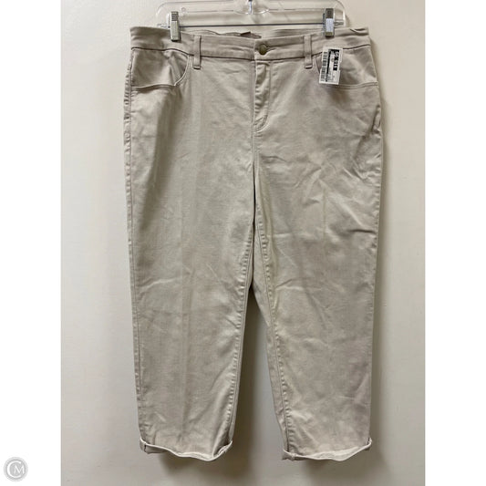 Jeans Cropped By Chicos In Cream Denim, Size: 12
